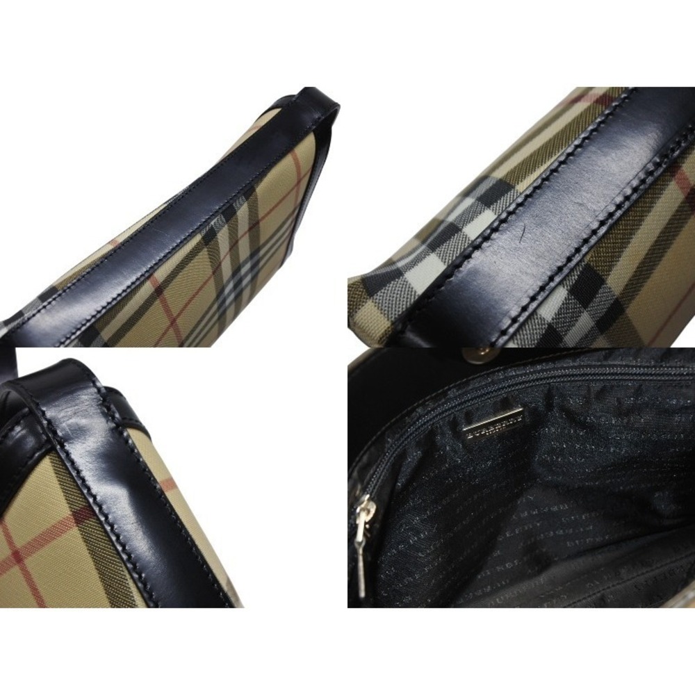 Burberry leather black One the Nova bag Check Hobo Beige Shoulder Tan - Picture 9 of 10